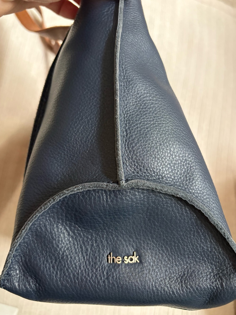 The Sak Indigo Satchel Tote Bag with Brown Handles - Picture 5 of 14
